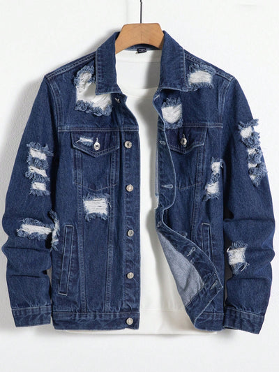 Ripped Frayed Denim Jacket