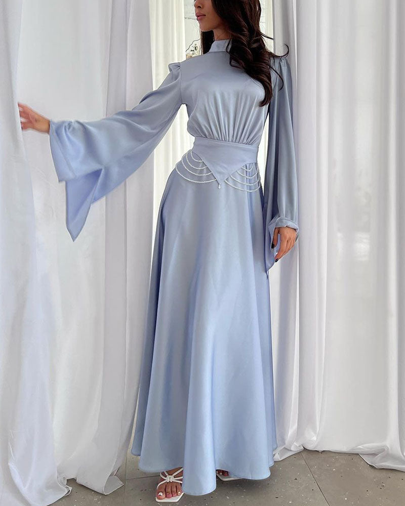 Enchanted Belted Bell Sleeve Gown