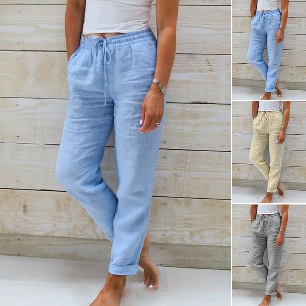 MONIKA | LINEN TROUSERS WITH ELASTIC