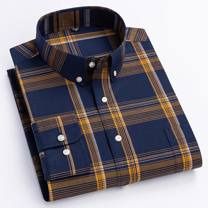 HeritageFlex Long Sleeve: Men's Slim Fit Plaid Shirt