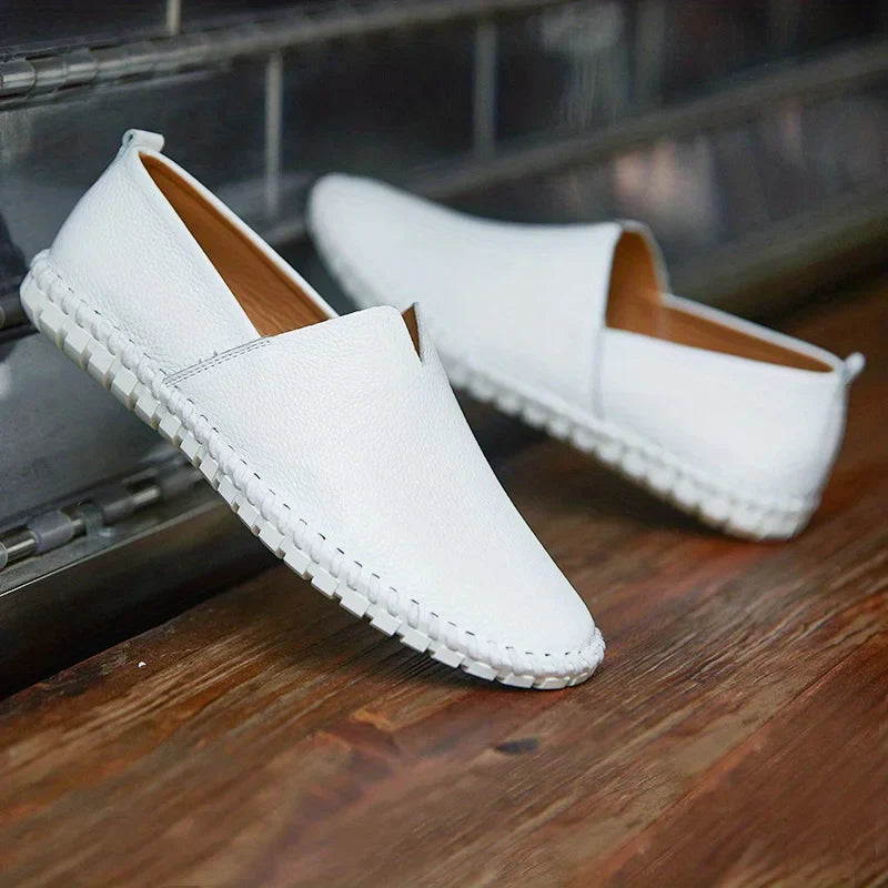 Marco Santini-Handcrafted Leather Summer Loafers