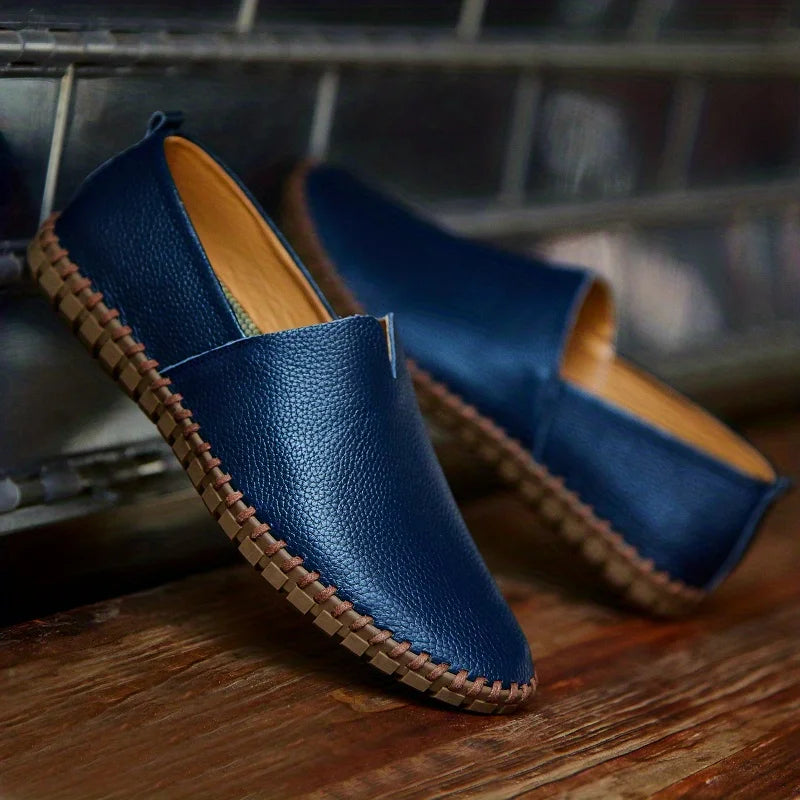 Marco Santini-Handcrafted Leather Summer Loafers