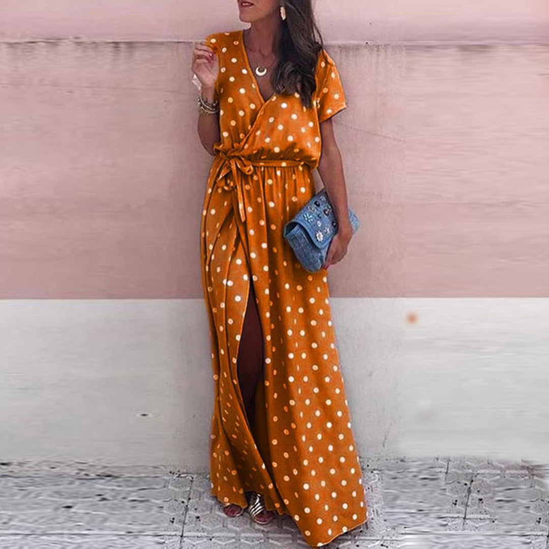 ROUX - Casual v-neck maxi dress